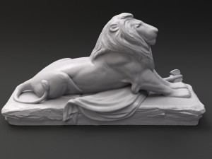 lion sculpture 3d printable model Modelo de Impressão 3D