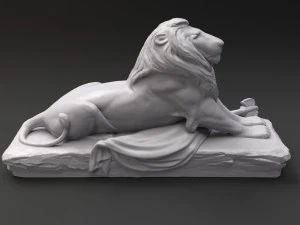 lion sculpture 3d printable model 3D Print Model