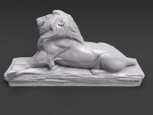 lion sculpture 3d printable model Modelo de Impressão 3D