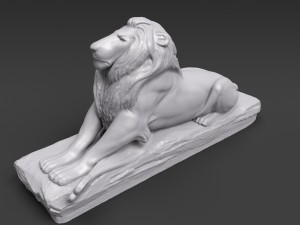 lion sculpture 3d printable model Modelo de Impressão 3D