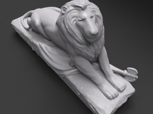 lion sculpture 3d printable model Modelo de Impressão 3D