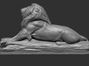 lion sculpture 3d printable model Modelo de Impressão 3D