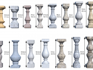 balusters 15 pack 3D Model