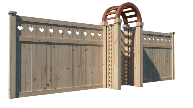 wood fence 3Dモデル .c4d .max .obj .3ds .fbx .stl .blend 
