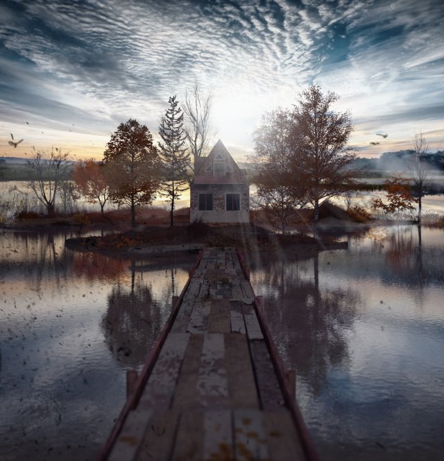 shack on the lake 3Dモデル .c4d .max .obj .3ds .fbx .stl .blend 