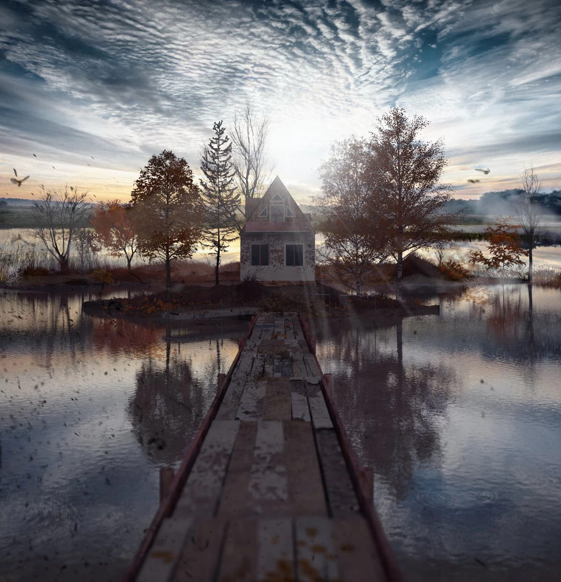 shack on the lake 3D Model .c4d .max .obj .3ds .fbx .stl .blend 