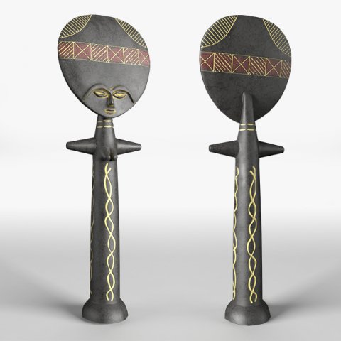 african statuette 3D Modell .c4d .max .obj .3ds .fbx .stl .blend