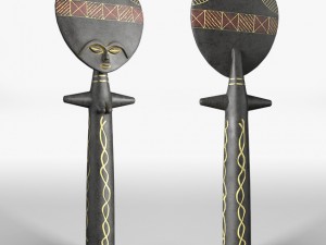 african statuette 3D 모델