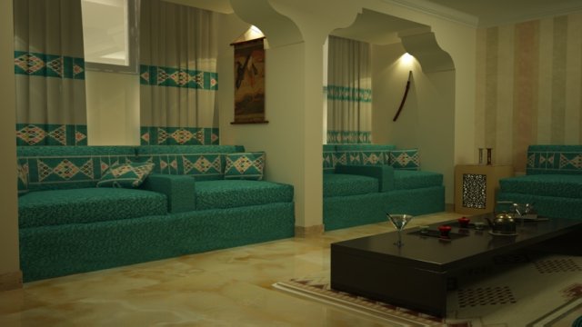 3d modeling - living room arab style 3Dモデル .c4d .max .obj .3ds .fbx .stl .blend 