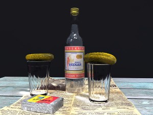 russian vodka set 3D मॉडल