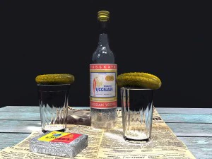 俄罗斯伏特加套装 3D 模型