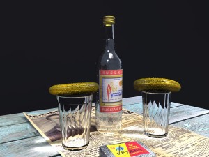 russian vodka set 3D Модель