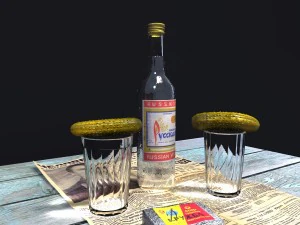 russian vodka set 3D Model