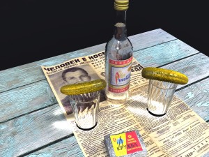 russian vodka set 3D Модель