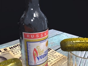 russian vodka set 3D Модель