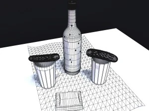 russian vodka set 3D Model