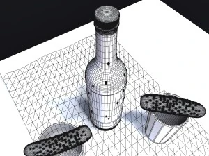 russian vodka set 3D Model