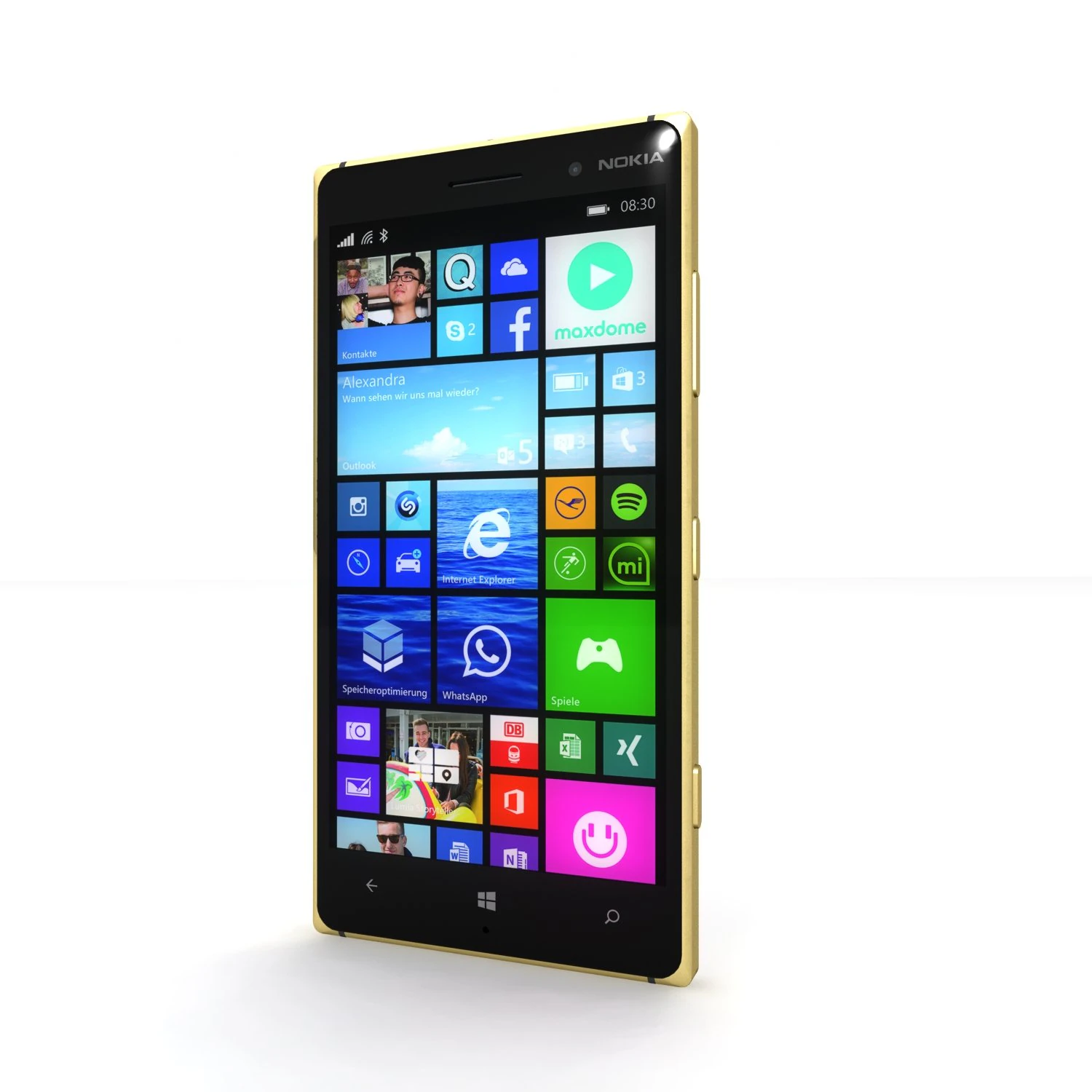 nokia lumia 830 gold edition 3D Model .c4d .max .obj .3ds .fbx .stl .blend 