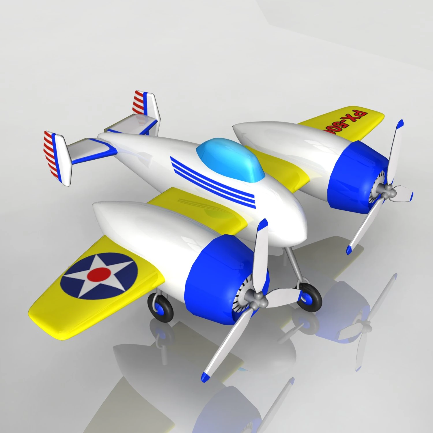 toy plane px-500 3D Model .c4d .max .obj .3ds .fbx .stl .blend 