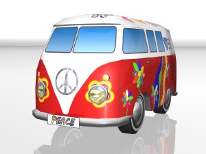 toy car hippie-bus 3D Model