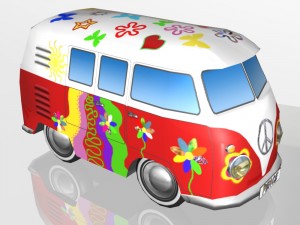 toy car hippie-bus 3D Model
