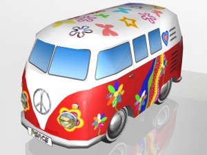 toy car hippie-bus 3D Model