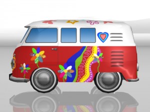toy car hippie-bus 3D Model