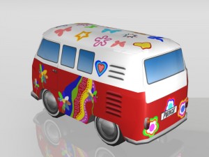 toy car hippie-bus 3D Model