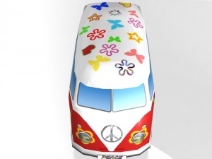 toy car hippie-bus 3D Model