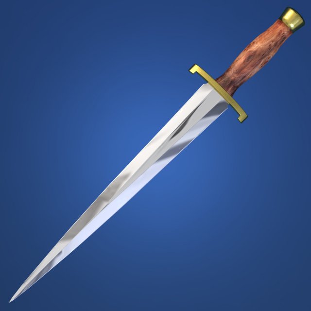 dagger arkansas toothpick 3D Model .c4d .max .obj .3ds .fbx .stl .blend