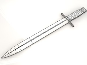 dagger arkansas toothpick Modello 3D