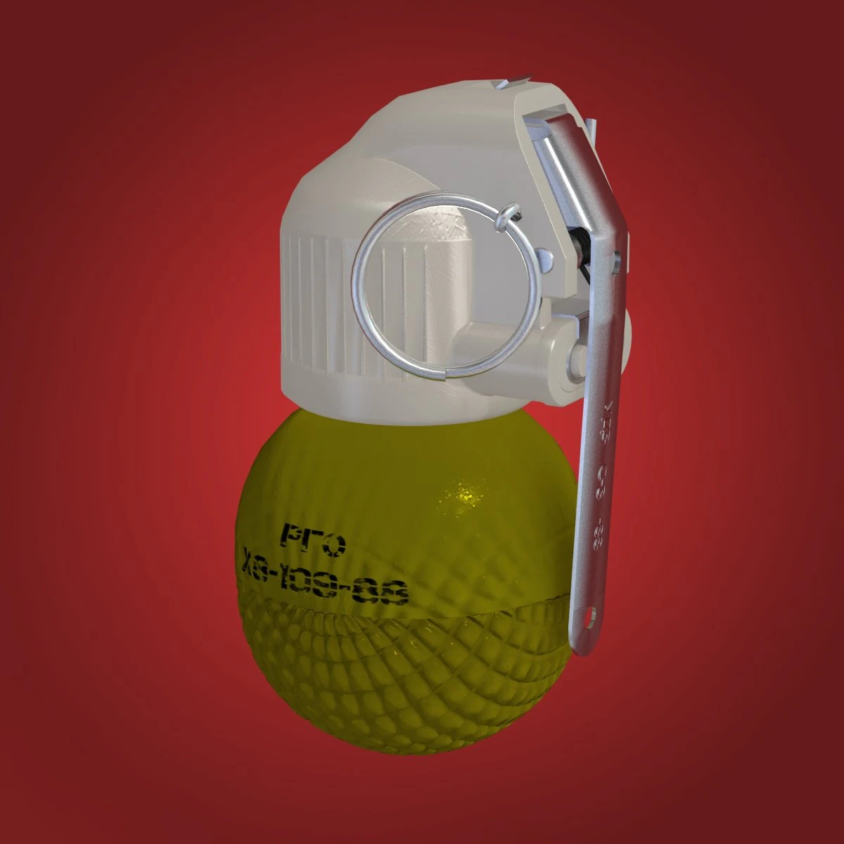 granada de m&atilde;o rgo Modelo 3D .c4d .max .obj .3ds .fbx .stl .blend 