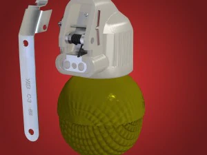 granada de m&atilde;o rgo Modelo 3D