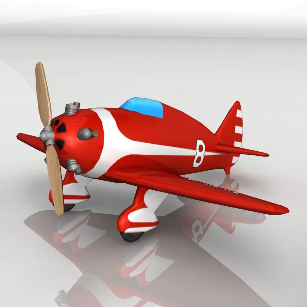 toy plane yt-1 3D Model .c4d .max .obj .3ds .fbx .stl .blend 