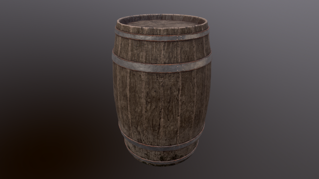 Old Wooden Barrel 3D Model .c4d .max .obj .3ds .fbx .stl .blend 