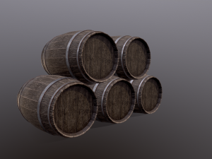 Old Wooden Barrel 3D Model