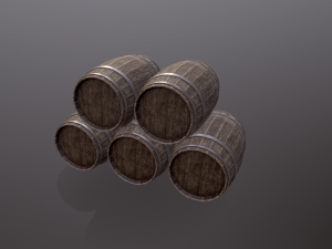Old Wooden Barrel 3D Model