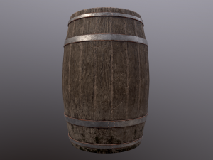 Old Wooden Barrel 3D Model