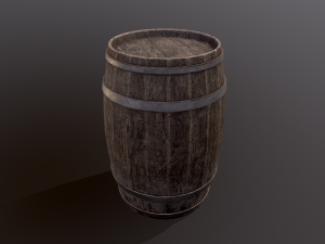 Old Wooden Barrel 3D Model