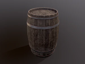 Old Wooden Barrel 3D Model