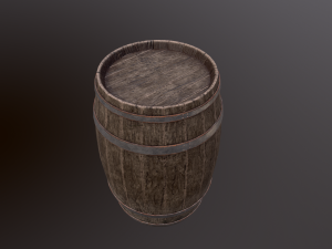 Old Wooden Barrel 3D Model