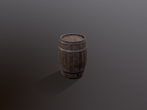 Old Wooden Barrel 3D Model