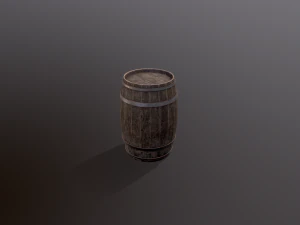 Old Wooden Barrel 3D Model