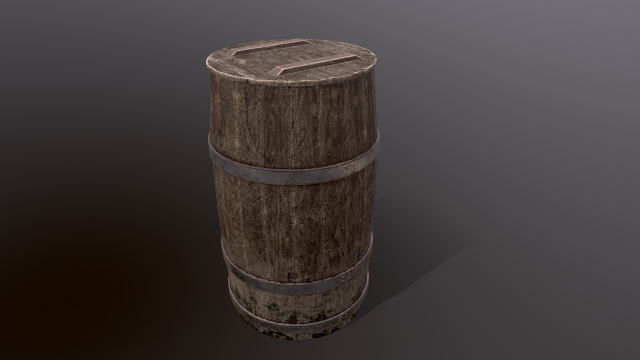 Old Wooden Barrel 3D Модель .c4d .max .obj .3ds .fbx .stl .blend