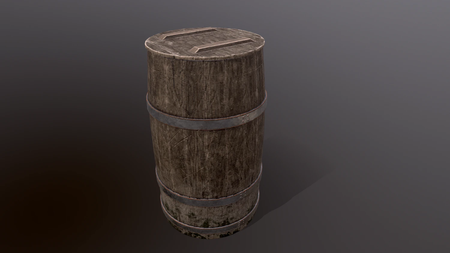 Old Wooden Barrel 3D Model .c4d .max .obj .3ds .fbx .stl .blend