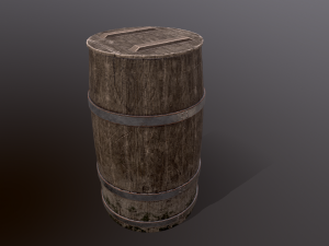 Old Wooden Barrel 3D Model