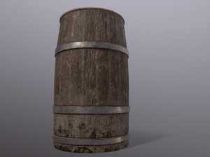 Old Wooden Barrel 3D Модель