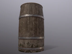 Old Wooden Barrel 3D Model