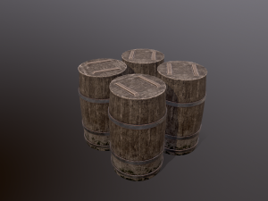 Old Wooden Barrel 3D Модель