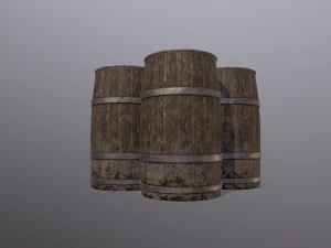 Old Wooden Barrel 3D Model